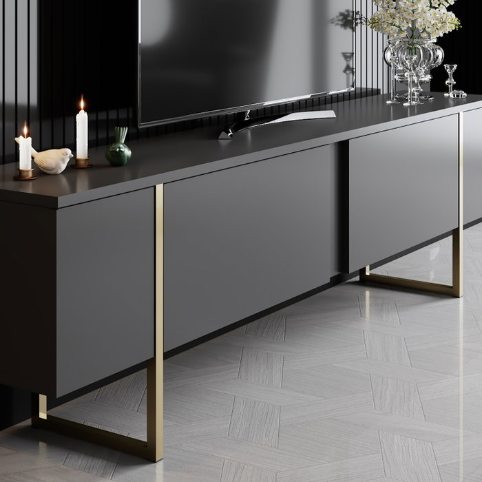 Hanah Home Soporte de TV Luxe - Antracita y Oro